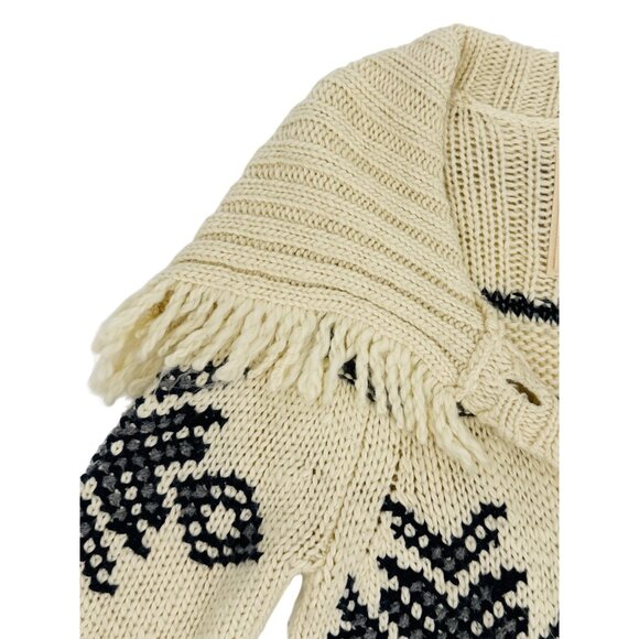 RARE Hollister Fringe Hem Cream Cardigan | Coastal Boho Cottagecore Grandpacore - Picture 3 of 16